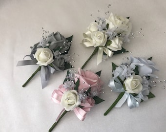 Épinglette pour mariage ou bal de promo sur bouquet de fleurs, boutonnière pour corsage, dames, mères des mariées