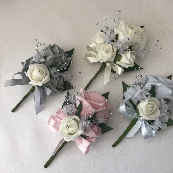 Épinglette pour mariage ou bal de promo sur bouquet de fleurs, boutonnière pour corsage, dames, mères des mariées