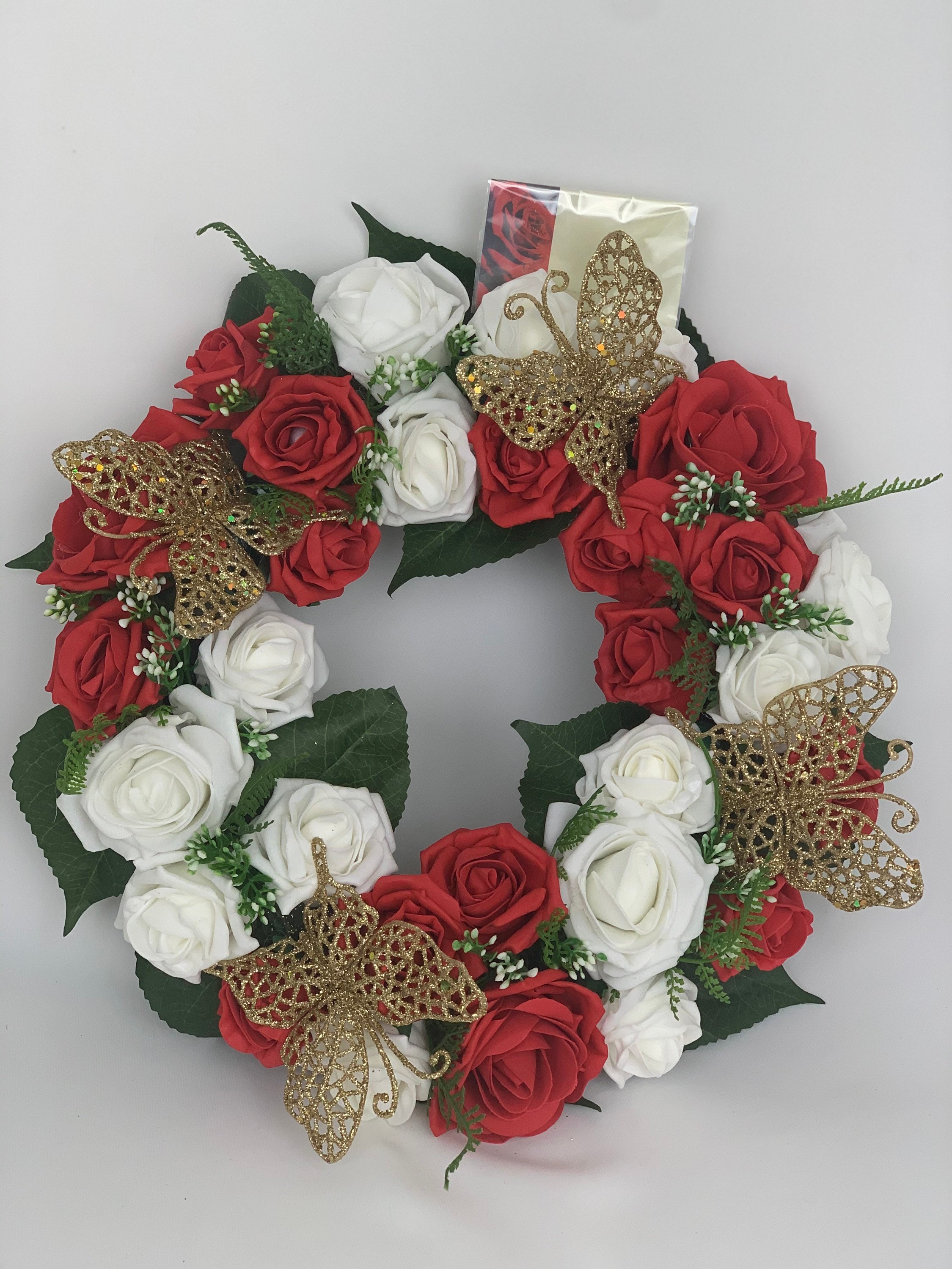 Artificial Flowers Wreath Funeral Tribute Memorial dad Etsy