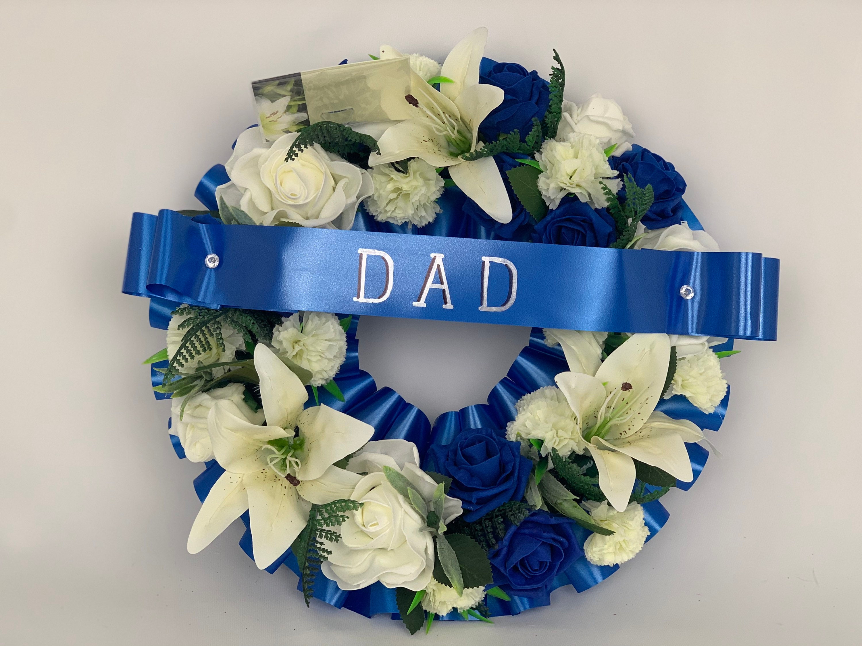 Artificial Flowers Wreath Funeral Tribute Memorial Dad Etsy UK