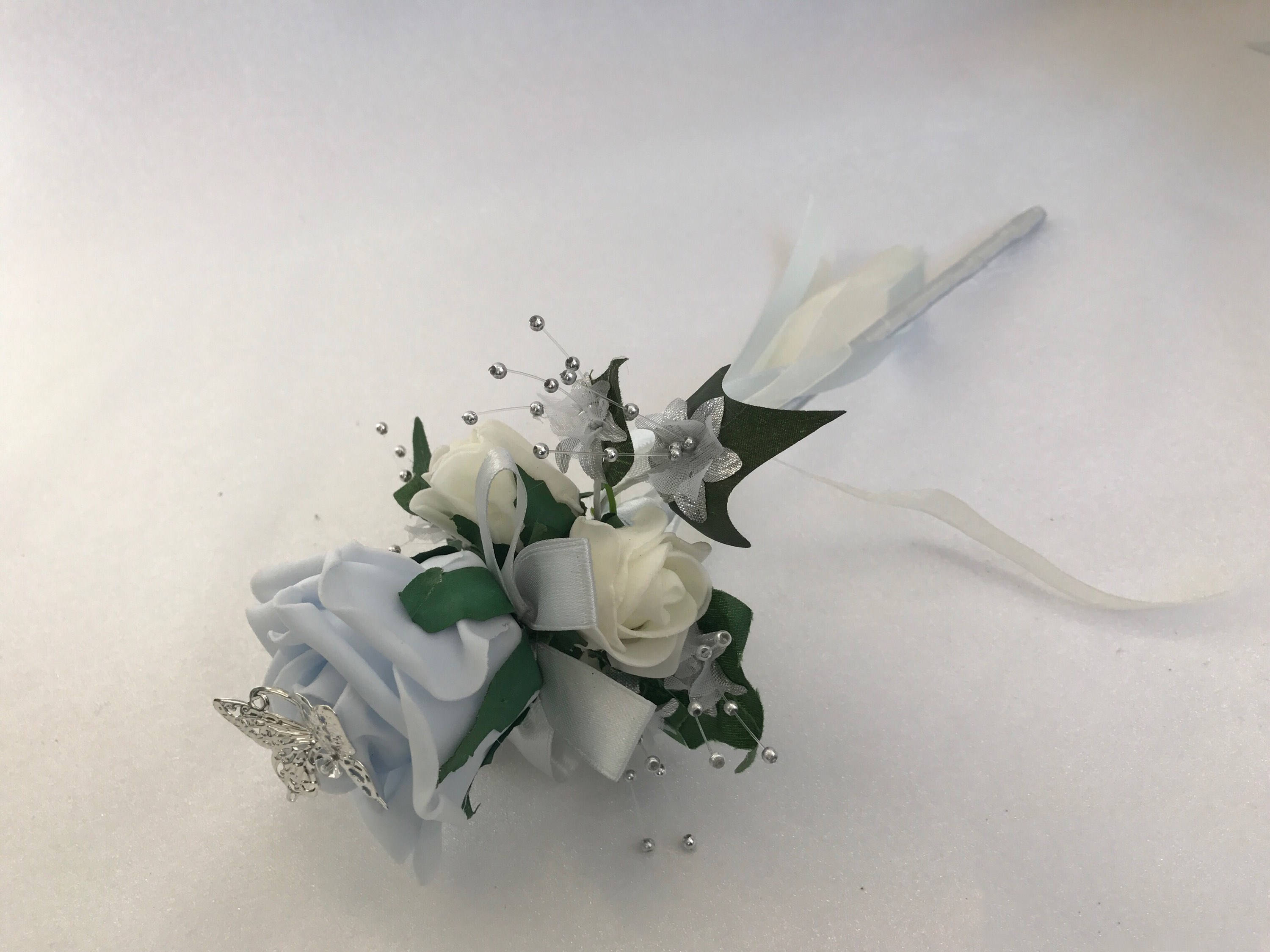 Artificial Butterfly Wedding Flower Girl Wand With Flowers Etsy UK