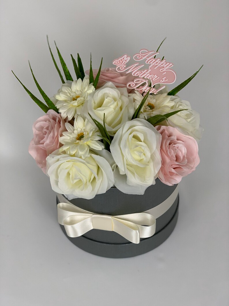 Flower Hat Boxes Artificial Roses Personalised Gifts thank Etsy