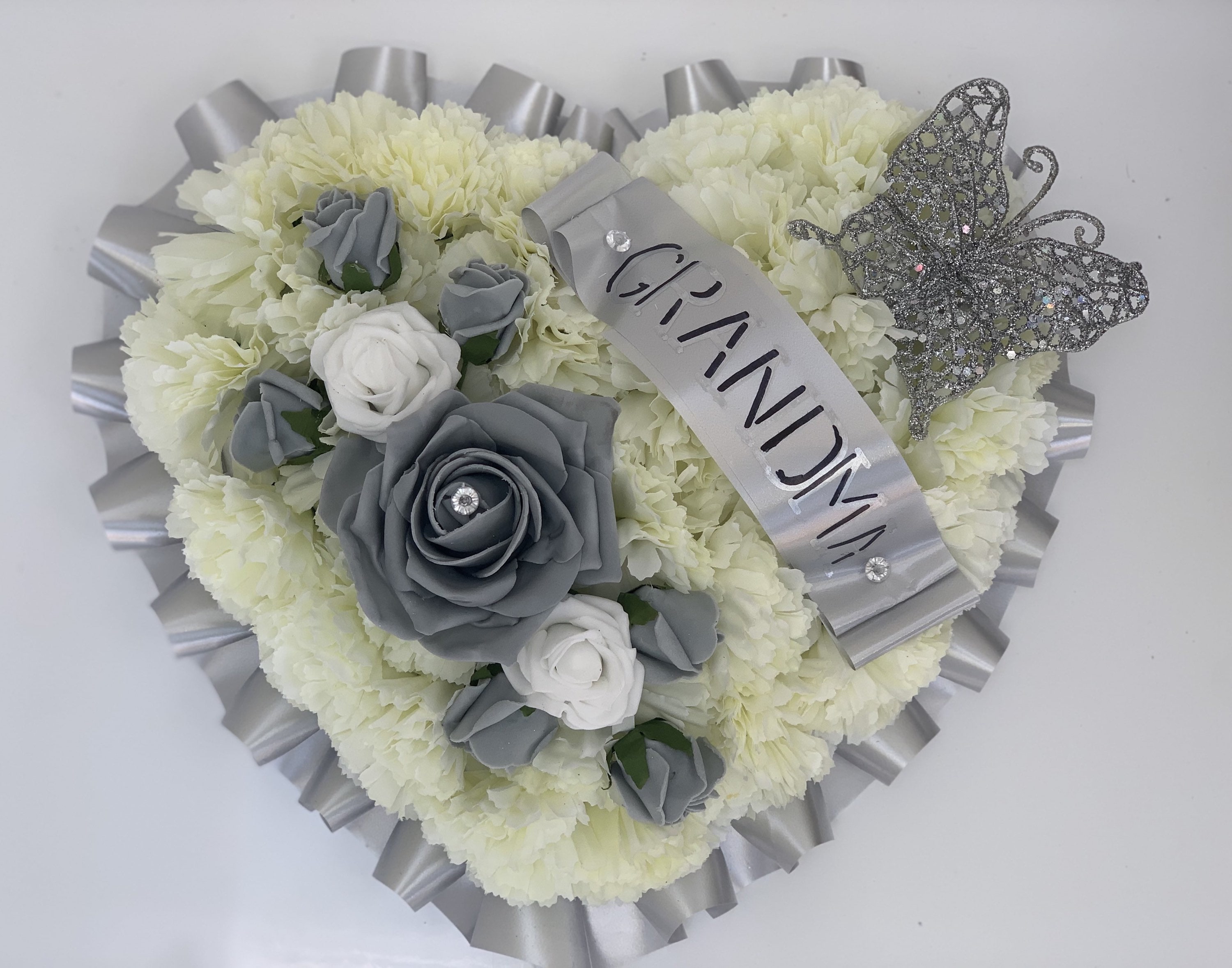 Artificial Flowers Heart Wreath Funeral Tribute Memorial Nan - Etsy