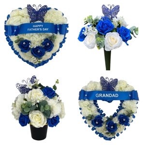 Artificial Flowers Grave cemetery Memorial Pots Grave pots Grave spike remembrance flowers carnations Dad mum