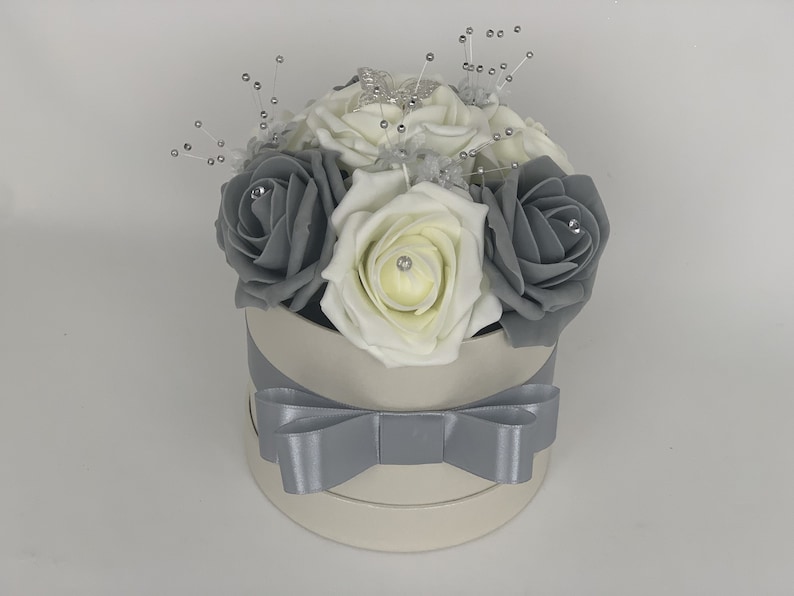Artificial Flower hat Boxes Personalised Flowers in a box with Etsy