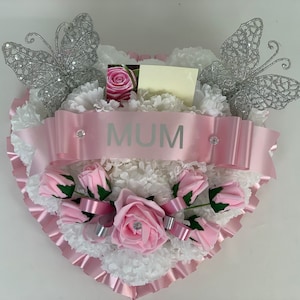 Artificial Flowers Heart Wreath Funeral Tribute Memorial father’s day , dad , husband  , brother