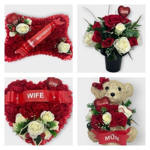Grave Flowers Heart Wreath Funeral Tribute Memorial Mum, Gran , Mummy