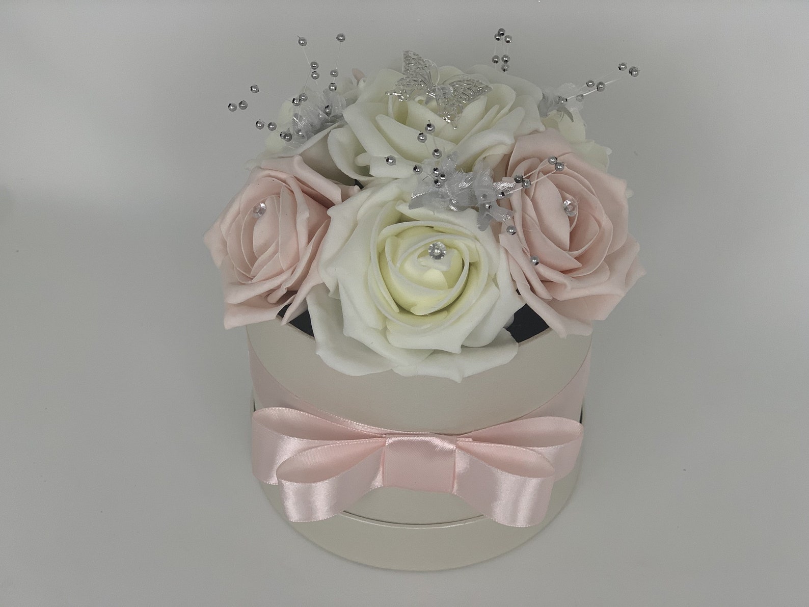 Artificial Flower hat Boxes Personalised Flowers in a box with Etsy