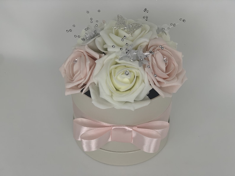 Artificial Flower hat Boxes Personalised Flowers in a box with Etsy