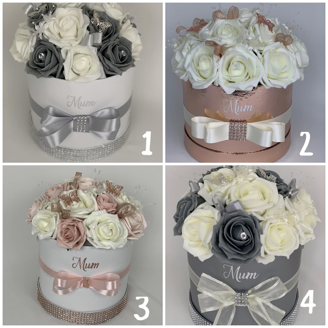 Artificial Flower Hat Boxes Personalised Gifts Thank You Gifts Etsy