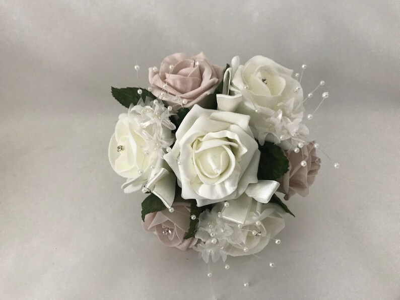Artificial wedding bouquets flowers sets ivory blush pink Etsy