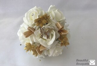 IPOPU 24 Pezzi Fiori Artificiali Dorati Calla Lily: Bouquet Finti In Lattice Per Matrimonio E Decorazione Casa