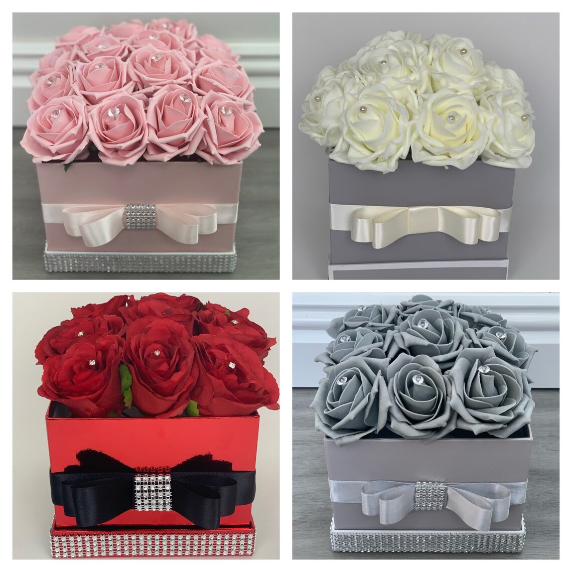 Artificial Flower Hat Boxes Personalised Gifts Thank You Gifts Etsy UK
