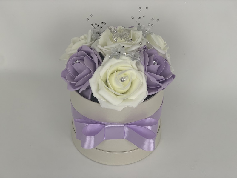 Artificial Flower hat Boxes Personalised Flowers in a box with Etsy