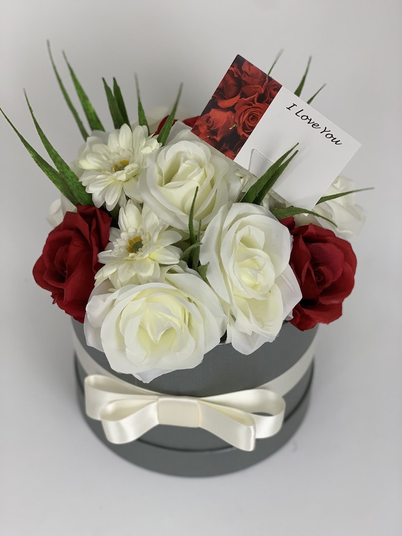 Flower Hat Boxes Artificial Roses Personalised Gifts thank Etsy