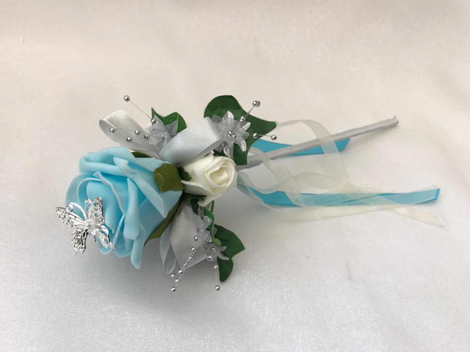 Artificial Butterfly Wedding Flower Girl Wand With Flowers Etsy UK