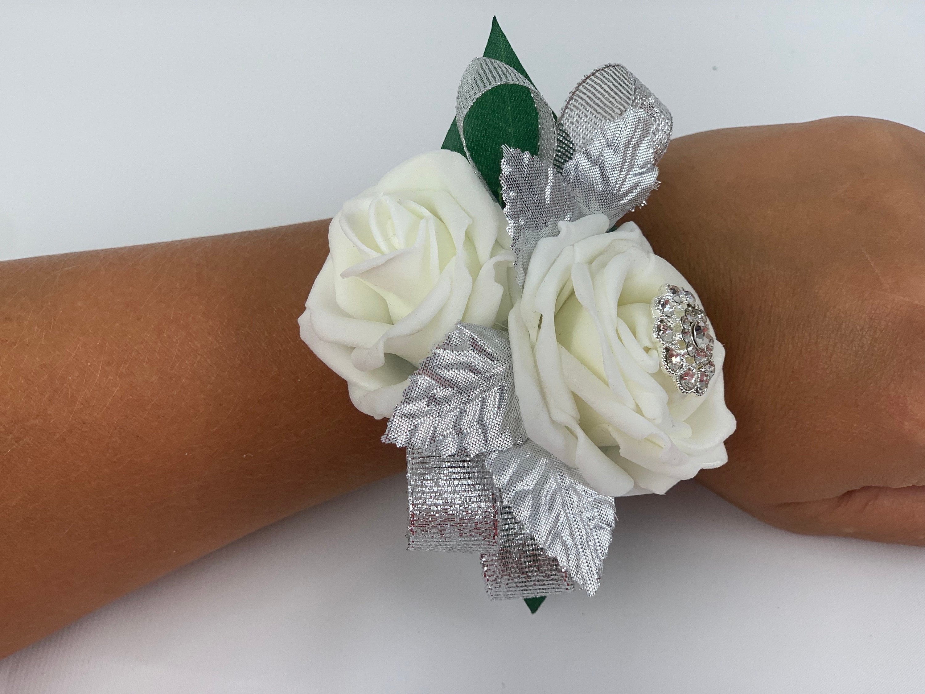 Künstliche Blumen Handgelenk Korsage Armband Armreif Hochzeit Prom Party 