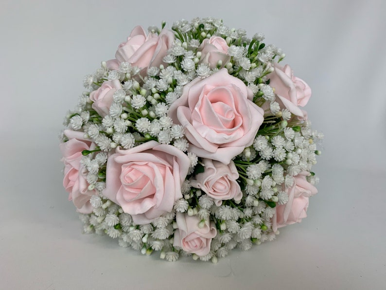 Artificial Wedding Bouquets Gypsophila and Roses Pastel Etsy