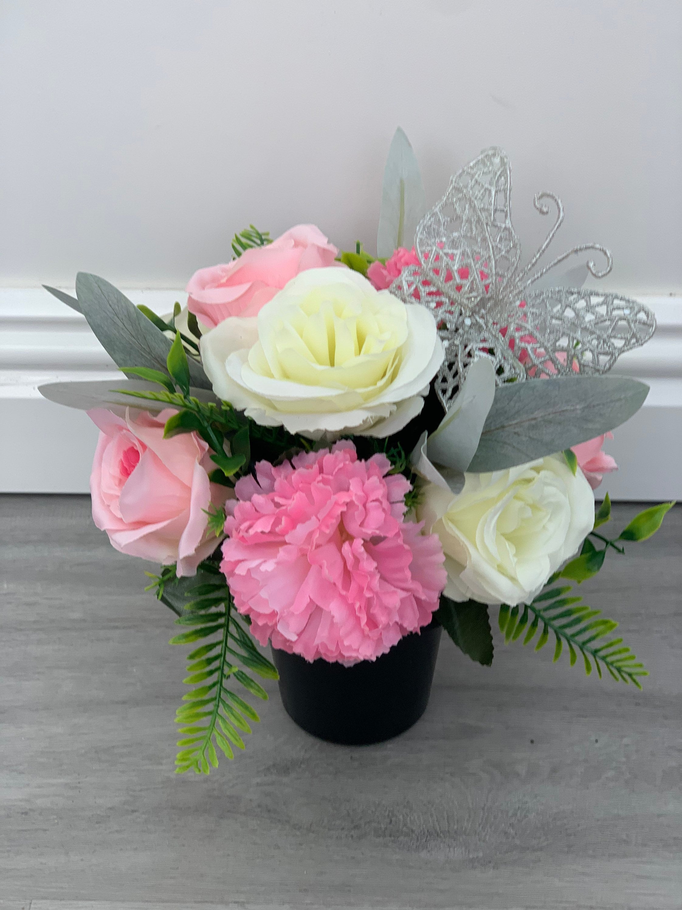 Artificial Flowers Grave Cemetery Memorial Pots Remembrance Etsy UK