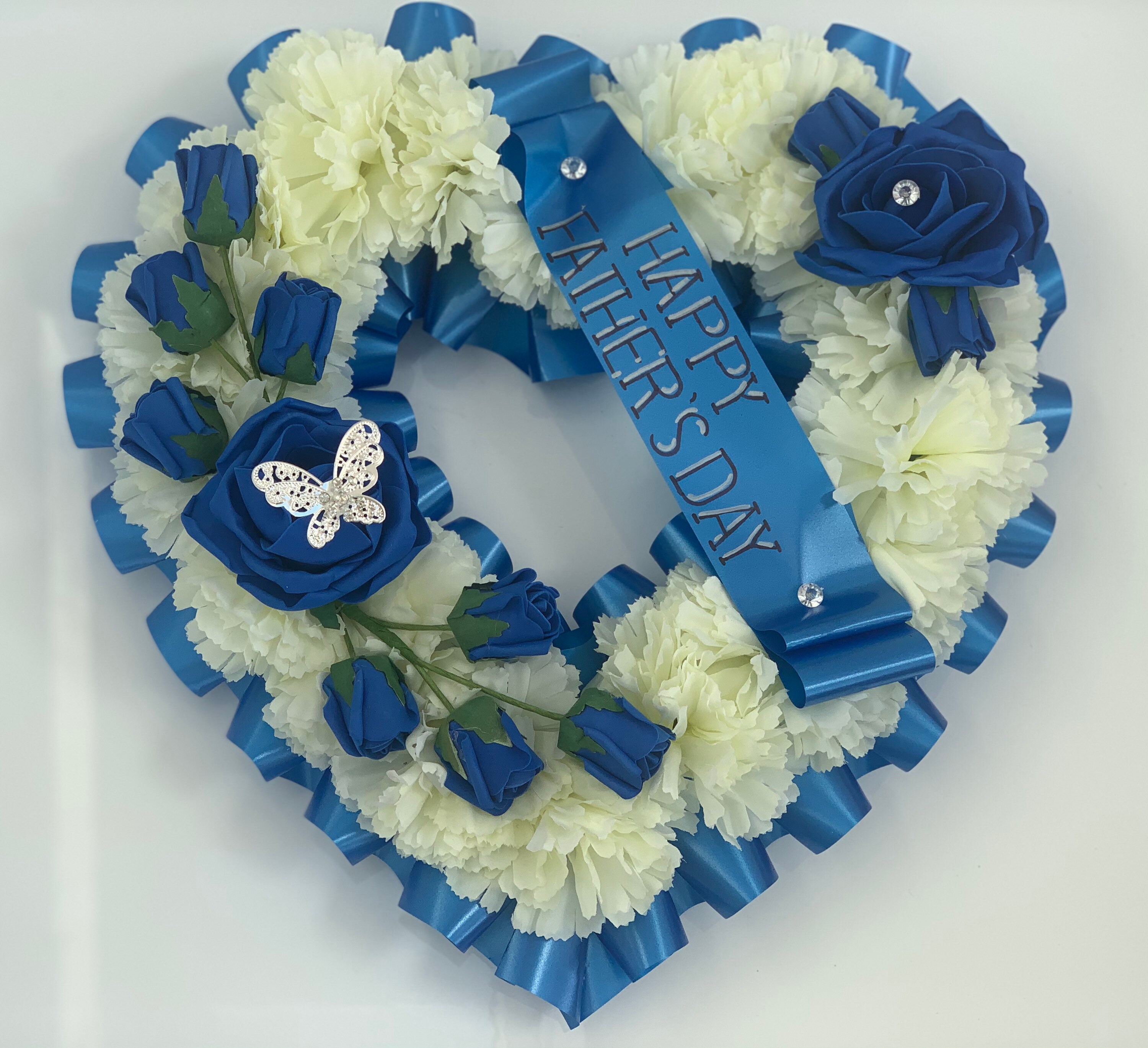 Artificial Flowers Heart Grave Wreath Funeral Tribute Memorial Etsy UK