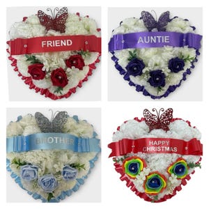 Artificial Flowers Heart Wreath Funeral Tribute Memorial Christmas Grave