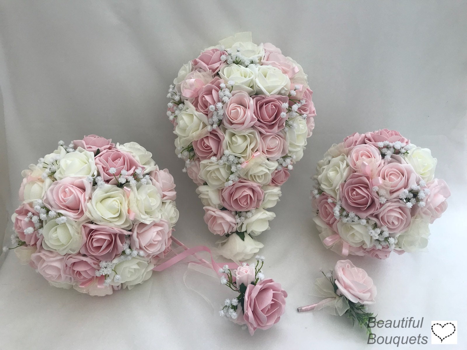 Brooch Bouquet, Bridal Bouquet, Vintage Bouquet, Satin Flowers Bouquet 