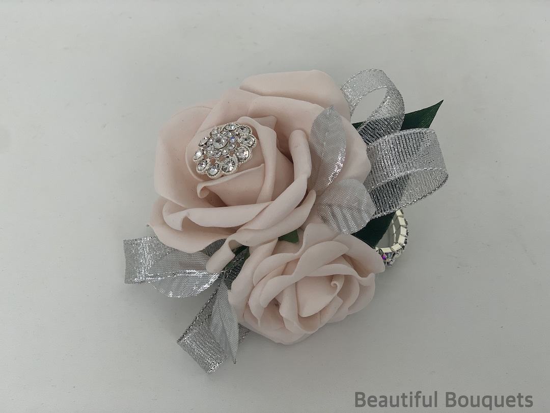 Wedding or Prom Wrist Flower Corsage on Bracelet Etsy UK