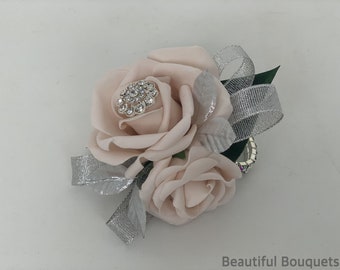 Wedding or prom wrist flower corsage on bracelet