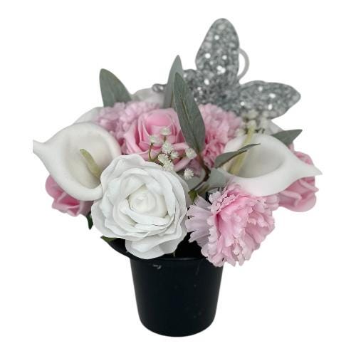 Flores Artificiales De Corazón Abierto Para Tumba, Corona Funeraria