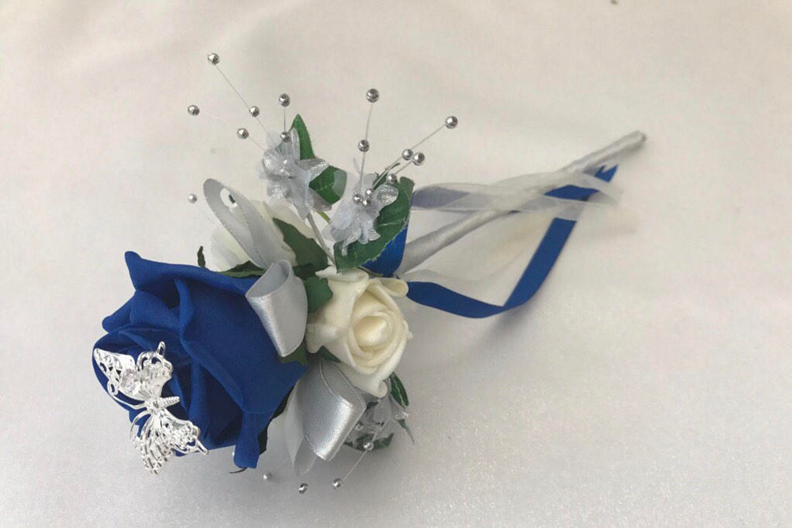 Artificial Butterfly Wedding Flower Girl Wand With Flowers Etsy UK