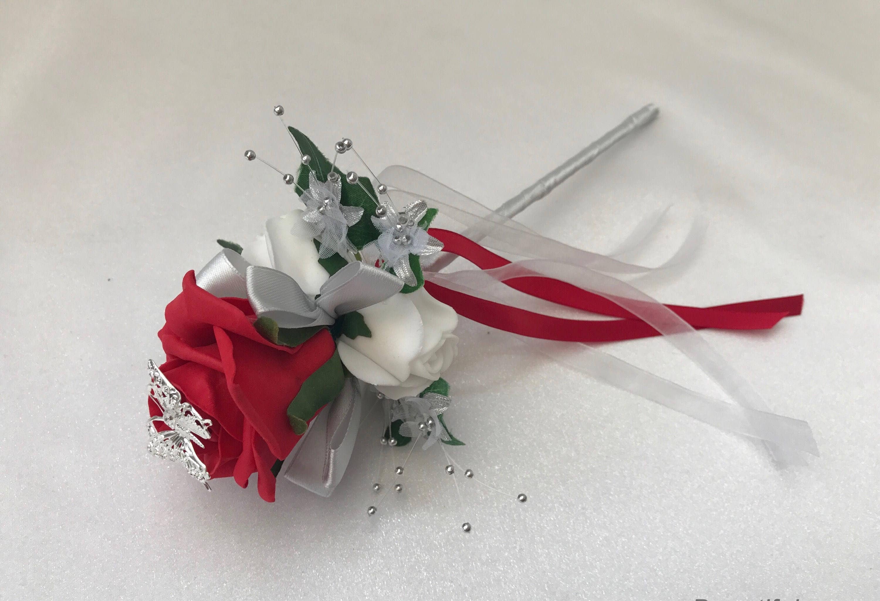 Artificial Butterfly Wedding Flower Girl Wand With Flowers Etsy UK