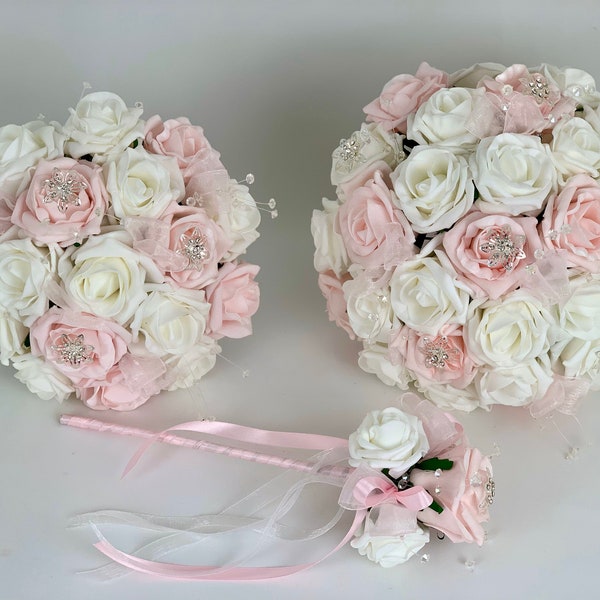 Wedding Bouquets Flowers White Baby Pink