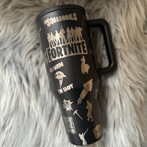 Vaso inspirado en el videojuego F-Nite / Battle Royale / Victory Royale / ¿Adónde vamos, chicos? / Squadgoals