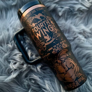 Fourth Wing Inspired Dragon 40oz Tumbler | Basgiath War College | I will not die today | Violet Sorrengail | Tairn | Andarna | Dragon Rider