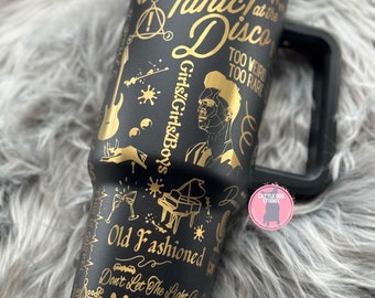 Panic! At the Disco Themed 40oz Tumbler | Brendon Brie | PATD | Black and Gold cup | 40oz tumbler | Stanley Tumbler