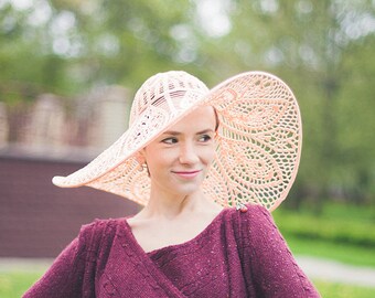peach floppy hat
