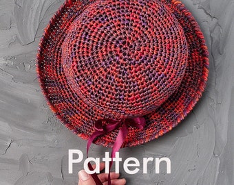 Pdf hat pattern Crochet hat pattern How to crochet hat Raffia hat Beach hat Raffia sun hat Hat crochet pattern Crochet hat tutorial Sun hat