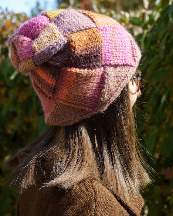 Bonnet en tricot coloré Femme