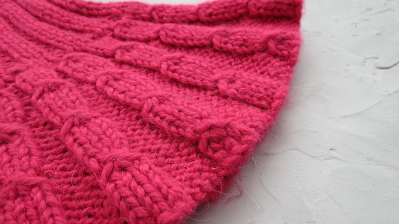 Alpaca cowl Hot pink neck warmer scarf women Wool circle scarf Knit hat beanie Crochet cute teen cap Headwarmers Valentines day gift for her