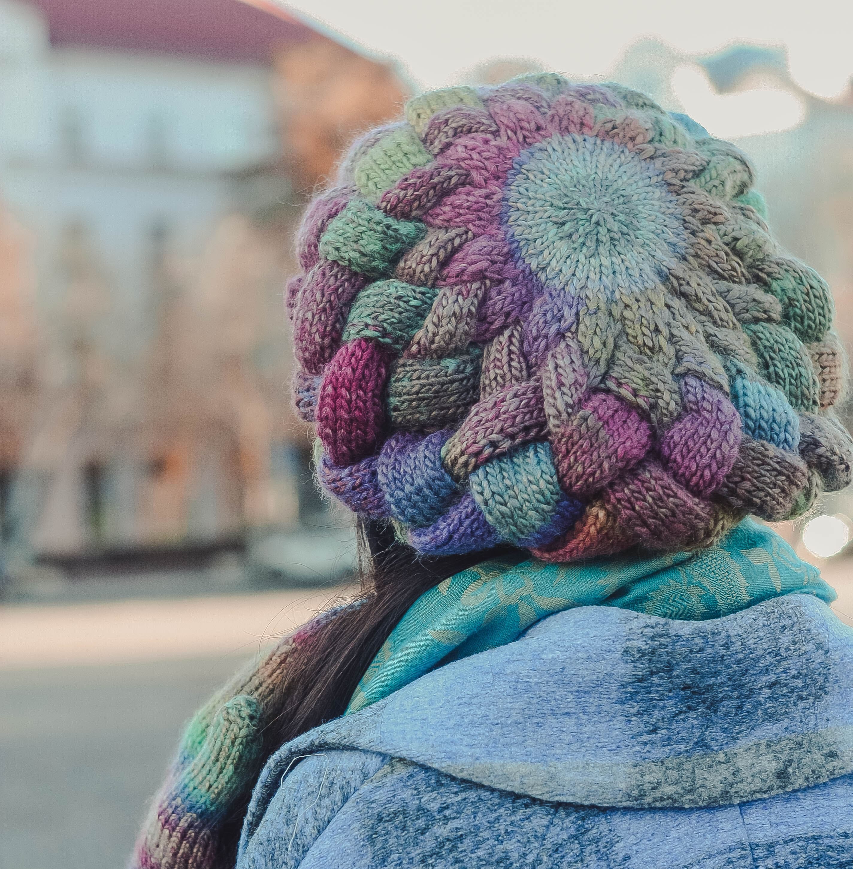 Handmade Unisex Knit Crochet Beret Hat Teen Adult OS Blue Yellow Green Pink Teen Beret - Etsy main image 2