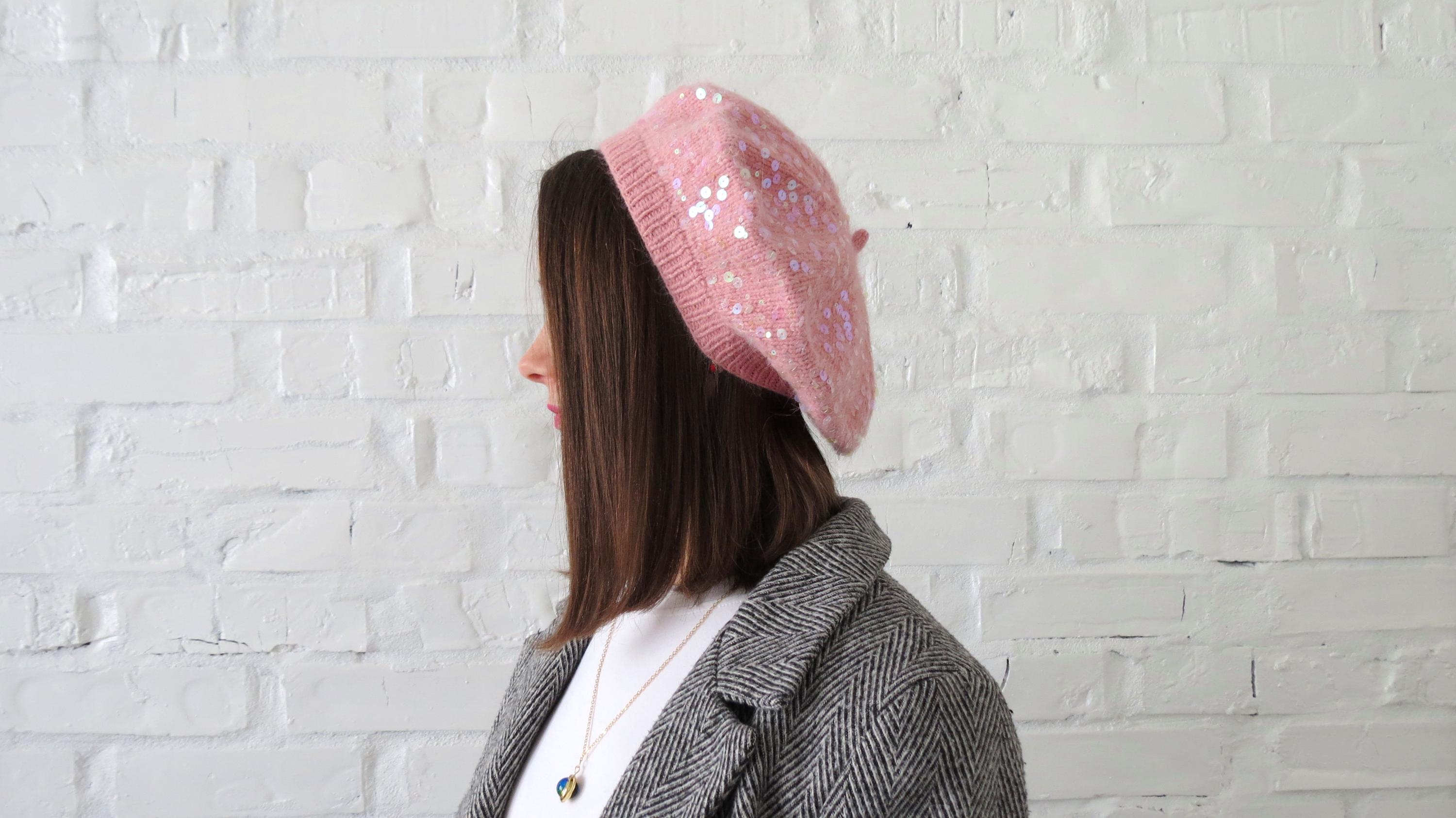 Angora Beret with Sequins Boulevard Beret by Trina Turk (TTT1021) – San Diego Hat Company main image 2