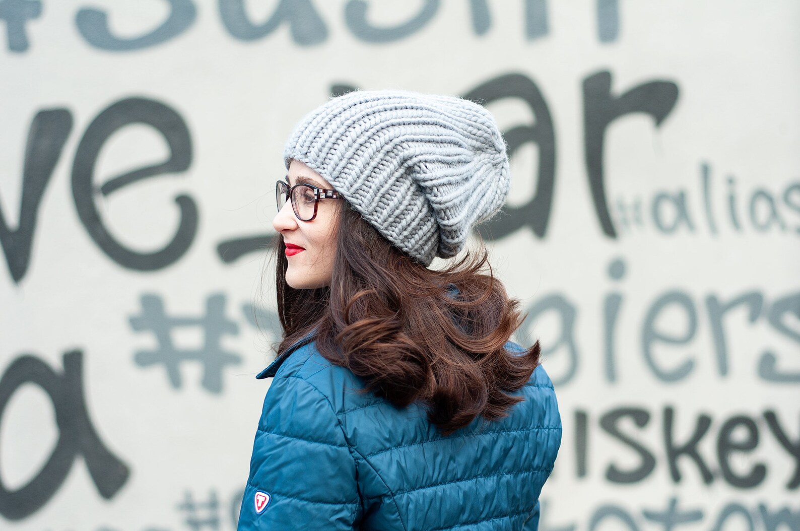 шапка бини из толстой пряжи