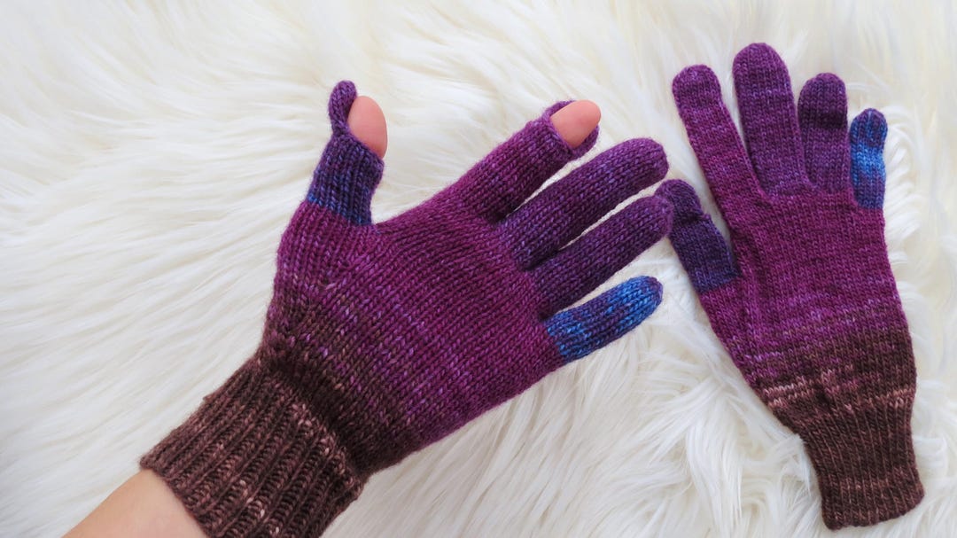 Guantes de lana merino para mujer, guantes de dos dedos para pantalla ...