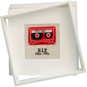 Cassette Tape cross stitch pattern - RIP | modern cross stitch | beginner cross stitch | funny cross stitch | PDF pattern | instant download