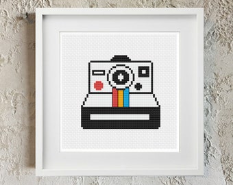 Polaroid Camera cross stitch pattern | modern cross stitch | retro cross stitch | PDF Pattern | instant download