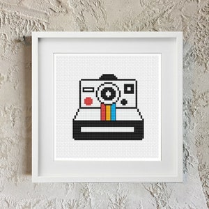Polaroid Camera cross stitch pattern | modern cross stitch | retro cross stitch | PDF Pattern | instant download
