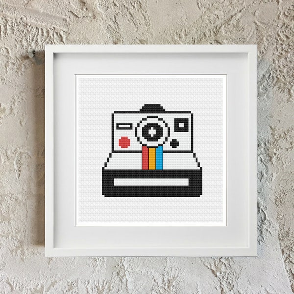 Polaroid Camera cross stitch pattern | modern cross stitch | retro cross stitch | PDF Pattern | instant download