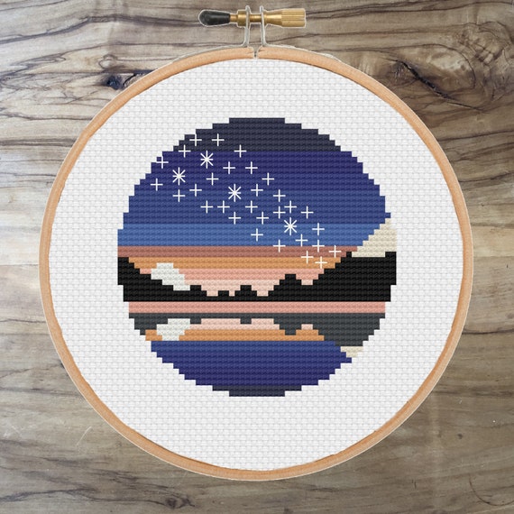 Sky Cross Stitch Pattern Milkyway Cross Stitch Beginner Etsy