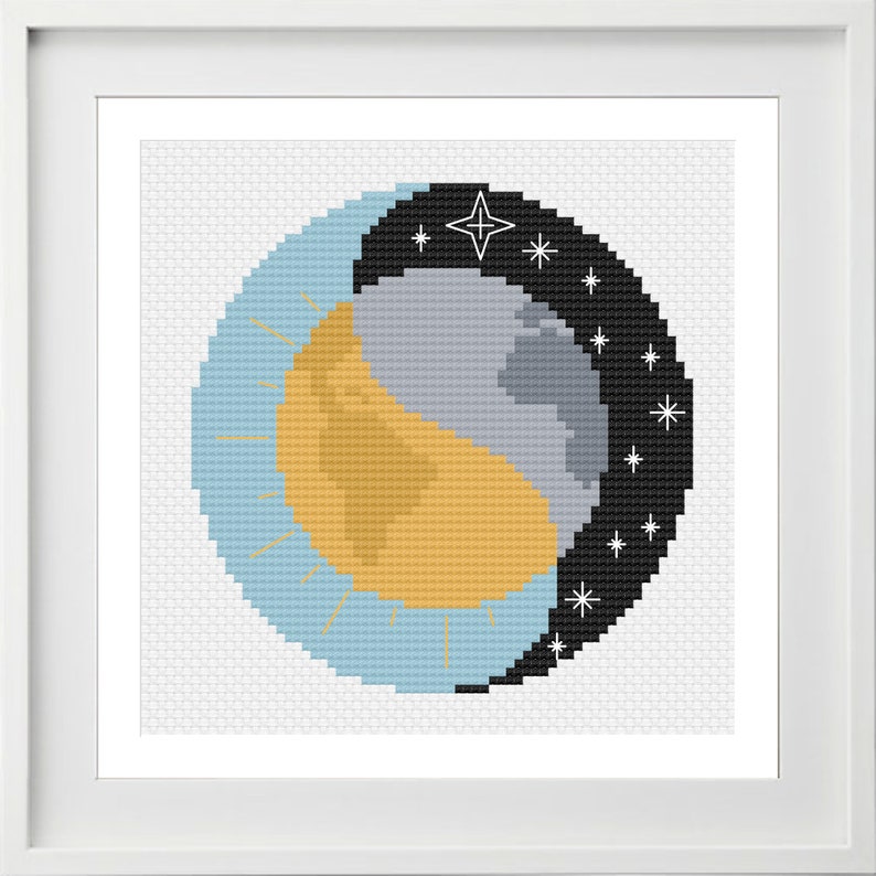 Download Yin Yang Day and Night Earth cross stitch pattern Earth | Etsy