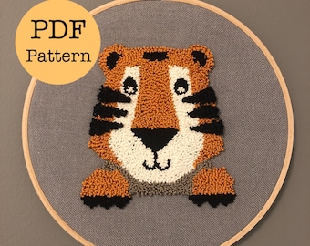Modèle Tigrou Punch Needle : adapté aux débutants (Modèle PDF)